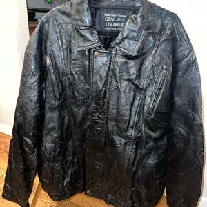 Italian Stone Patchwork Design Navarre Leather Jacket